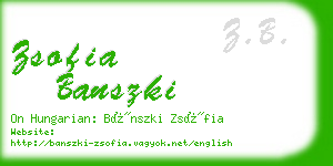 zsofia banszki business card